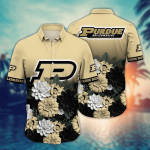 Purdue Boilermakers Flower 3D Button Hawaii Shirt Gift for Men Dad Father And T Shirt For Fans, Summer Football Shirts
