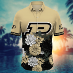 Purdue Boilermakers Flower 3D Button Hawaii Shirt Gift for Men Dad Father And T Shirt For Fans, Summer Football Shirts
