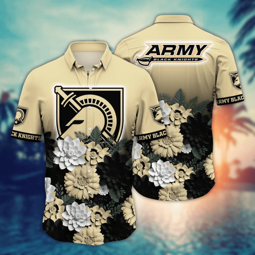Army Black Knights Flower 3D Button Hawaii Shirt Gift for Men Dad Father And T Shirt For Fans, Summer Football Shirts