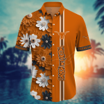 Texas Longhorns Flower 3D Button Hawaii Shirt Gift for Men Dad Father And T Shirt For Fans, Summer Football Shirts NA49574