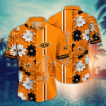 Oklahoma State Cowboys Flower 3D Button Hawaii Shirt Gift for Men Dad Father And T Shirt For Fans, Summer Football Shirts NA49574