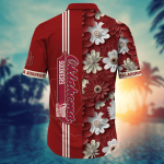 Oklahoma Sooners Flower 3D Button Hawaii Shirt Gift for Men Dad Father And T Shirt For Fans, Summer Football Shirts NA49574