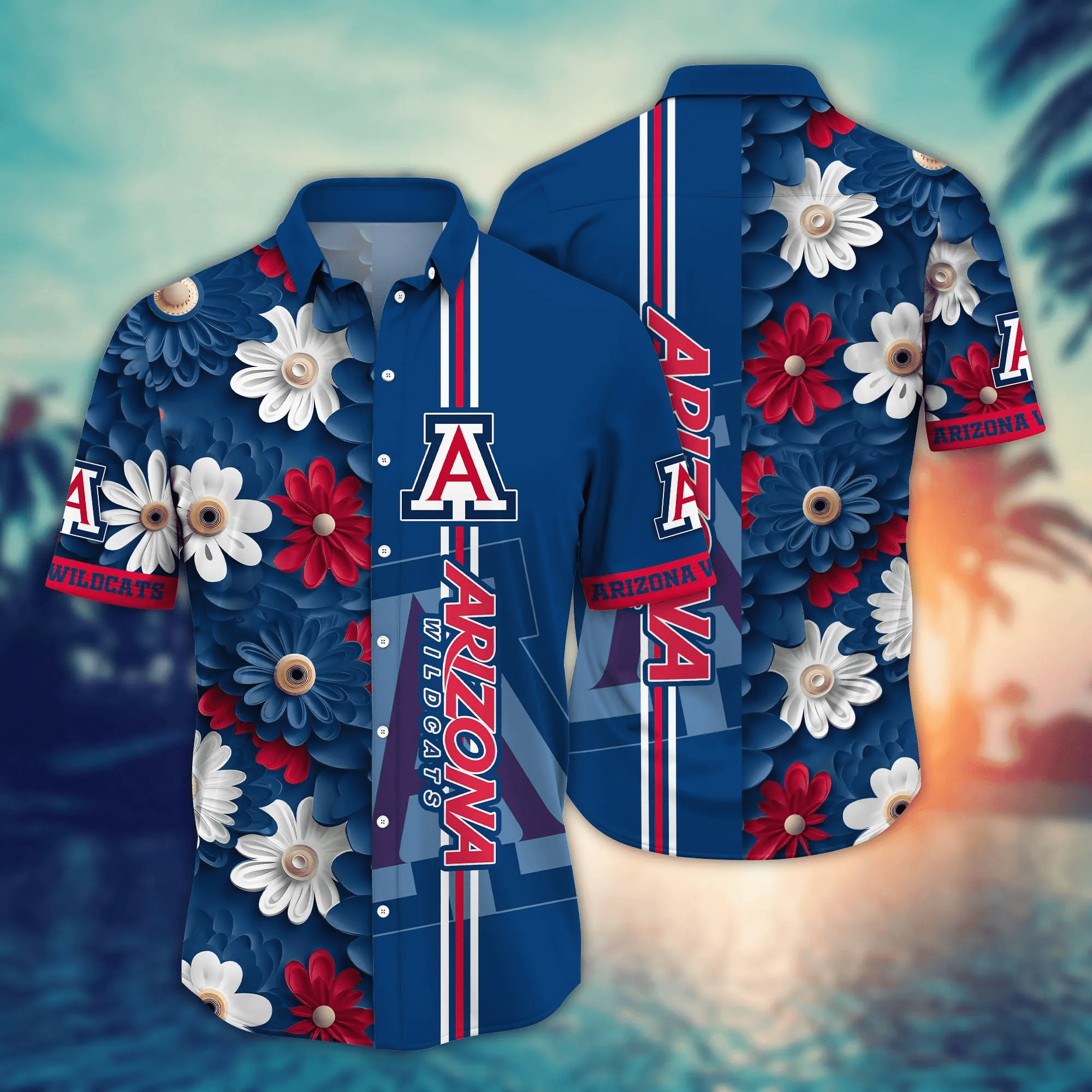 Arizona Wildcats Flower 3D Button Hawaii Shirt Gift for Men Dad Father And T Shirt For Fans, Summer Football Shirts NA49574 Arizona Wildcats Flower 3D Button Hawaii Shirt Gift for Men Dad Father And T Shirt For Fans, Summer Football Shirts NA49574
