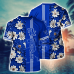 Wildcats Flower 3D Button Hawaii Shirt Gift for Men Dad Father And T Shirt For Fans, Summer Football Shirts NA49574