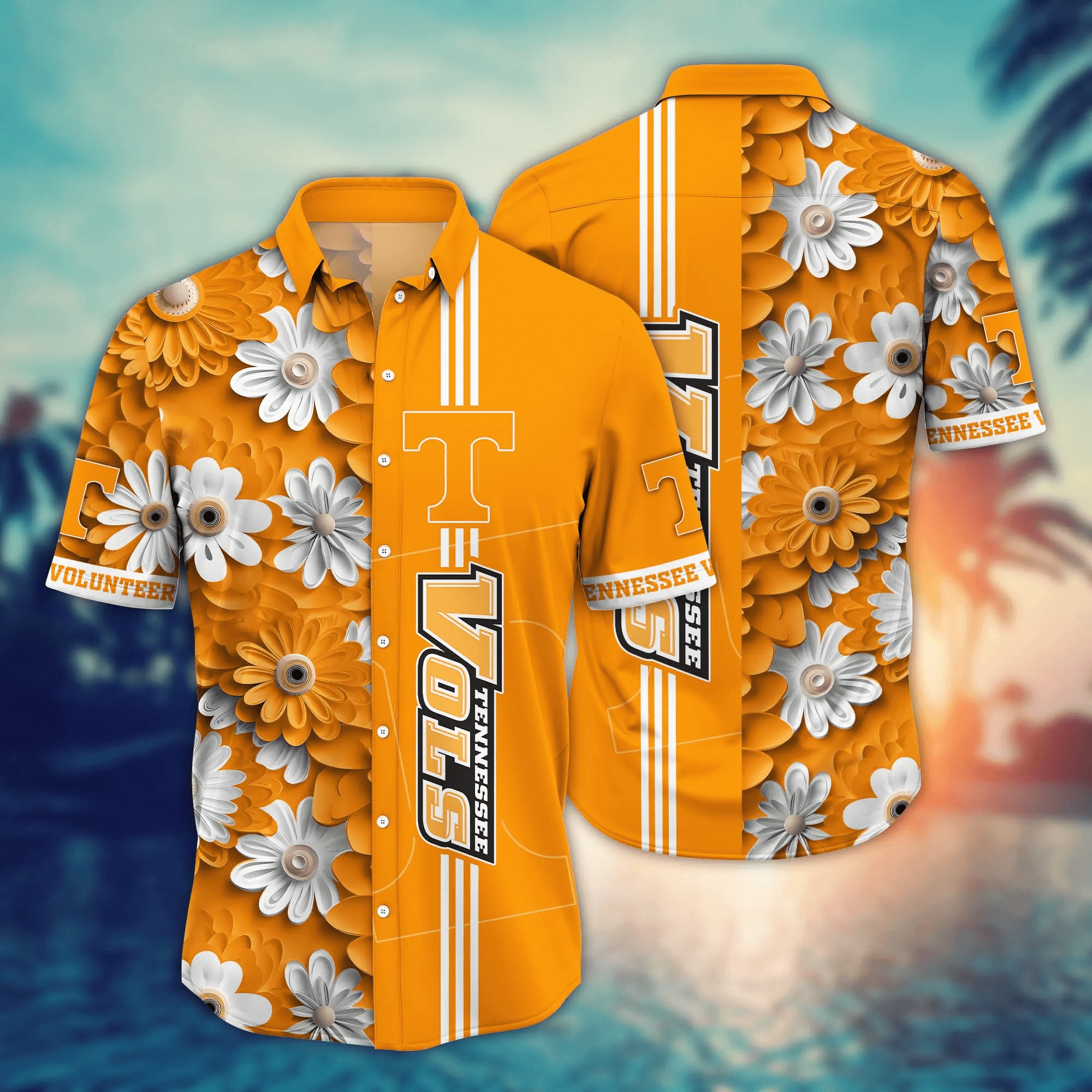 Tennessee Volunteers Flower 3D Button Hawaii Shirt Gift for Men Dad Father And T Shirt For Fans, Summer Football Shirts NA49574 Tennessee Volunteers Flower 3D Button Hawaii Shirt Gift for Men Dad Father And T Shirt For Fans, Summer Football Shirts NA49574