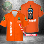 Personalized Jagermeister Best Dad Ever 3D Button Hawaiian Shirt – Perfect Father s Day Gift for Men