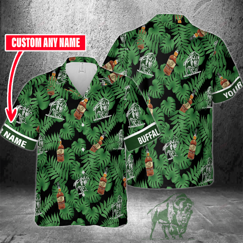 Buffalo Trace Custom Name 3D Button 3D Button Hawaiian Shirt Gift for Men Dad Father Gift for Men Dad Father 3HS-V3F2
