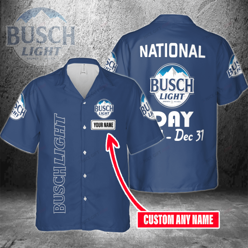 National Busch Light Day Jan 1 – Dec 31 Custom Name 3D Button 3D Button Hawaiian Shirt Gift for Men Dad Father Gift for Men Dad Father 3HS-J6R9