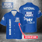National Bud Light Day Jan 1 – Dec 31 Custom Name 3D Button 3D Button Hawaiian Shirt Gift for Men Dad Father Gift for Men Dad Father 3HS-Y9K1
