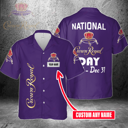 National Crown Royal Day Jan 1 – Dec 31 Custom Name 3D Button 3D Button Hawaiian Shirt Gift for Men Dad Father Gift for Men Dad Father 3HS-R5G2