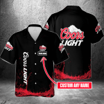 Coors Light Custom Name 3D Button 3D Button Hawaiian Shirt Gift for Men Dad Father Gift for Men Dad Father 3HS-M9C5