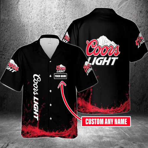 Coors Light Custom Name 3D Button 3D Button Hawaiian Shirt Gift for Men Dad Father Gift for Men Dad Father 3HS-M9C5