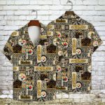 Pittsburgh Steelers 2023 AOP 3D Button 3D Button Hawaiian Shirt Gift for Men Dad Father Gift for Men Dad Father V18