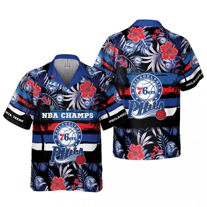 Philadelphia 76ers 3D Button 3D Button Hawaiian Shirt Gift for Men Dad Father Gift for Men Dad Father V55