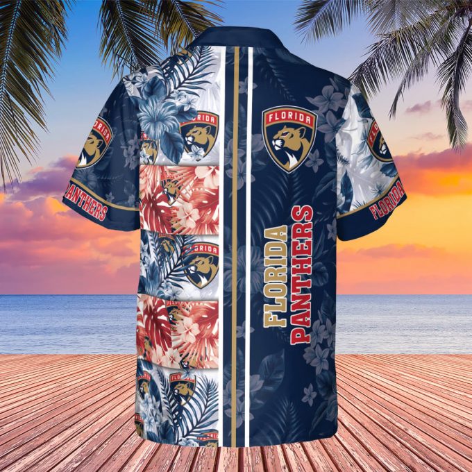 Florida Panthers 2023 V1 AOP 3D Button 3D Button Hawaiian Shirt Gift for Men Dad Father Gift for Men Dad Father SH1NHFI