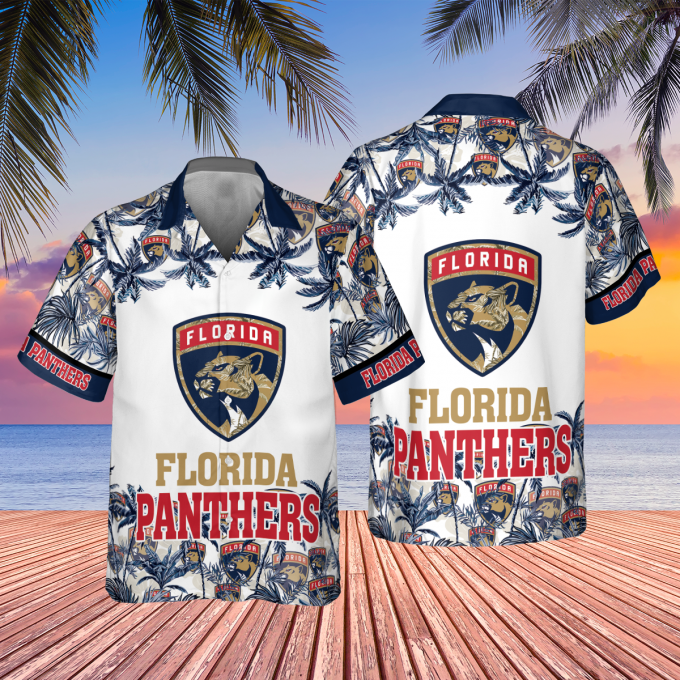 Florida Panthers 2023 AOP 3D Button 3D Button Hawaiian Shirt Gift for Men Dad Father Gift for Men Dad Father V14