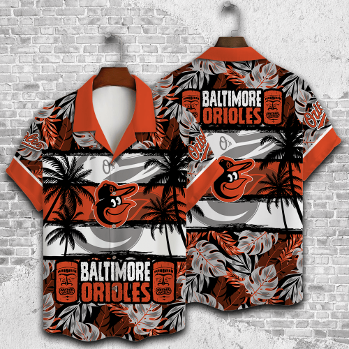 Baltimore Orioles Palm Tree AOP 3D Button 3D Button Hawaiian Shirt Gift for Men Dad Father Gift for Men Dad Father V22