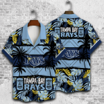 Tampa Bay Rays Palm Tree AOP 3D Button 3D Button Hawaiian Shirt Gift for Men Dad Father Gift for Men Dad Father V29