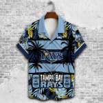 Tampa Bay Rays Palm Tree AOP 3D Button 3D Button Hawaiian Shirt Gift for Men Dad Father Gift for Men Dad Father V29