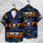 Houston Astros Palm Tree AOP 3D Button 3D Button Hawaiian Shirt Gift for Men Dad Father Gift for Men Dad Father V24