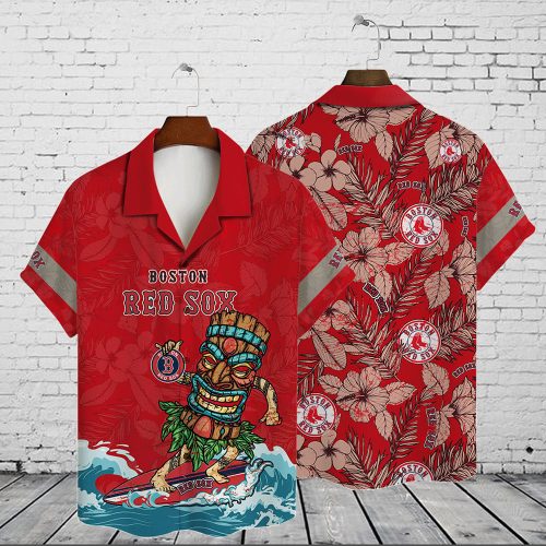 Boston Red Sox 2023 AOP 3D Button 3D Button Hawaiian Shirt Gift for Men Dad Father Gift for Men Dad Father V17