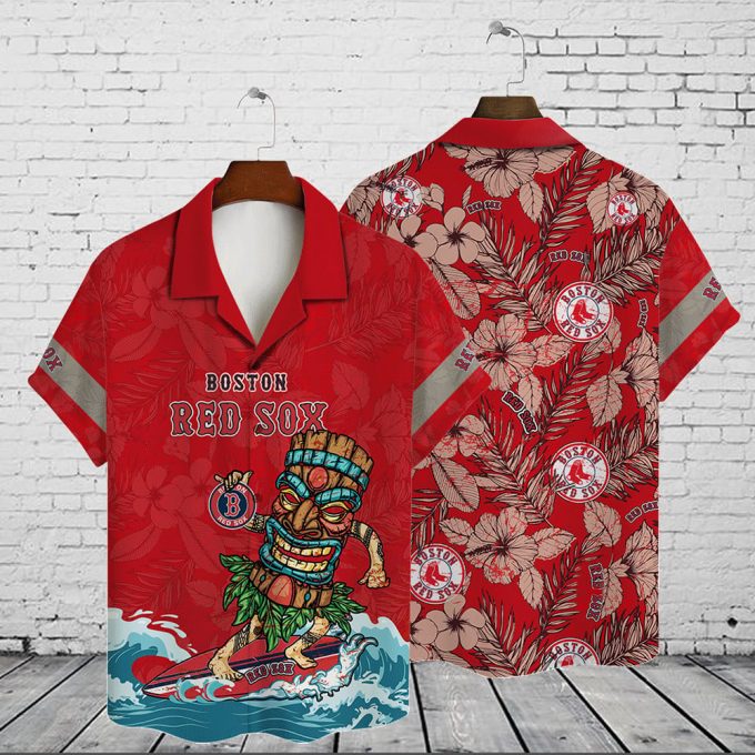 Boston Red Sox 2023 AOP 3D Button 3D Button Hawaiian Shirt Gift for Men Dad Father Gift for Men Dad Father V17