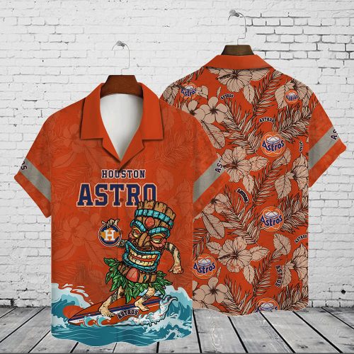 Houston Astros 2023 AOP 3D Button 3D Button Hawaiian Shirt Gift for Men Dad Father Gift for Men Dad Father V18