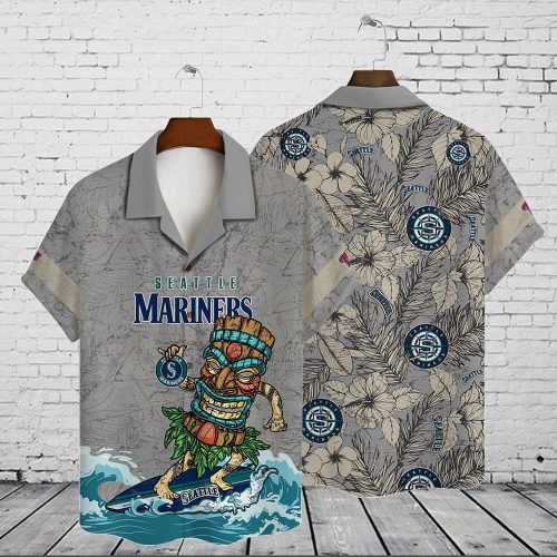 Seattle Mariners 2023 AOP 3D Button 3D Button Hawaiian Shirt Gift for Men Dad Father Gift for Men Dad Father V21