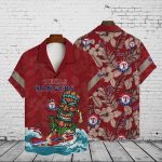 Texas Rangers 2023 AOP 3D Button 3D Button Hawaiian Shirt Gift for Men Dad Father Gift for Men Dad Father V15