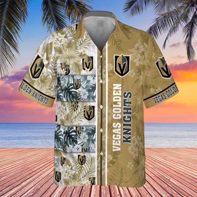 Vegas Golden Knights 2023 V1 AOP 3D Button 3D Button Hawaiian Shirt Gift for Men Dad Father Gift for Men Dad Father SH1NHFI