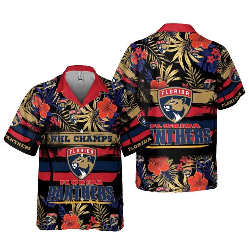 Florida Panthers 2023 AOP 3D Button 3D Button Hawaiian Shirt Gift for Men Dad Father Gift for Men Dad Father V2