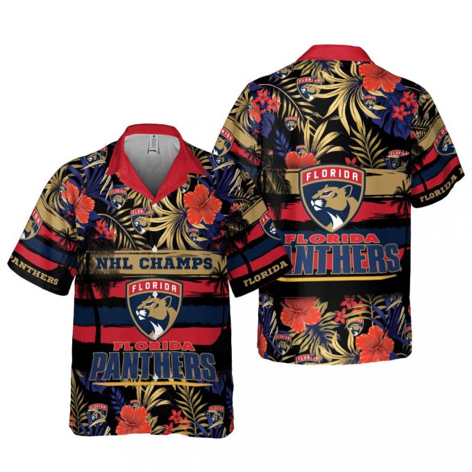 Florida Panthers 2023 AOP 3D Button 3D Button Hawaiian Shirt Gift for Men Dad Father Gift for Men Dad Father V2
