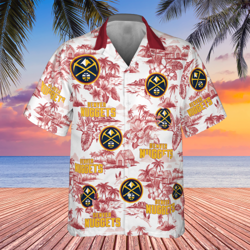 Denver Nuggets 3D Button 3D Button Hawaiian Shirt Gift for Men Dad Father Gift for Men Dad Father V37