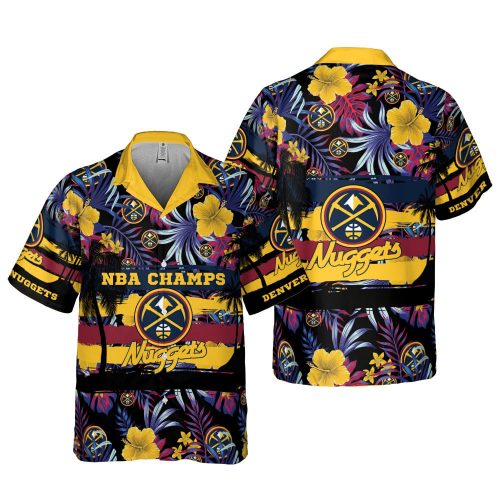 Denver Nuggets 3D Button 3D Button Hawaiian Shirt Gift for Men Dad Father Gift for Men Dad Father V53