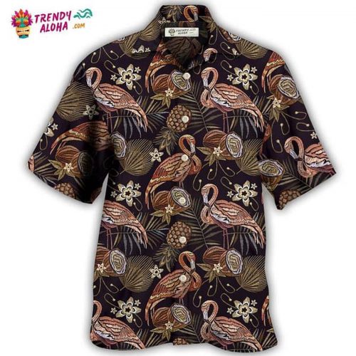 Flamingo Pineapple Vintage Hawaiian Shirt – Trendy Aloha: Classic Style for a Stylish Look