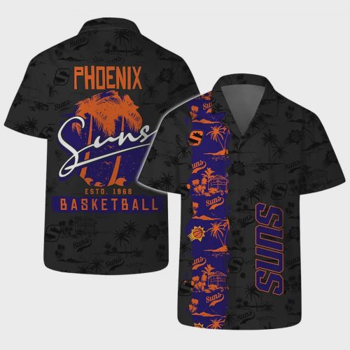 Shop NBA Phoenix Suns Midnight Palm Hawaiian Shirt – Perfect Gift for Basketball Fans!
