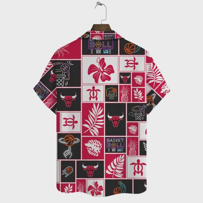 Chicago Bulls Tropical Block Hawaiian Shirt Gift for Men Dad and Father