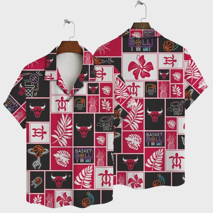 Chicago Bulls Tropical Block Hawaiian Shirt Gift for Men Dad and Father
