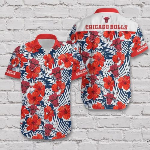 Chicago Bulls Tropical Hibiscus Hawaiian Shirt Gift for Men Dad and Father