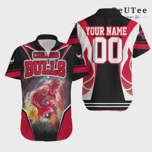 Chicago Bulls Slam Dunk Galaxy Hawaiian Shirt Gift for Men Dad and Father