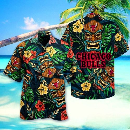 Chicago Bulls Tiki Vibes Hawaiian Shirt Gift for Men Dad and Father