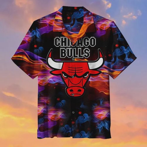 Chicago Bulls Flame Fury Hawaiian Shirt Gift for Men Dad and Father
