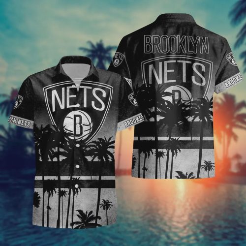 Brooklyn Nets Sunset Palms Hawaiian Shirt NBA Aloha Shirt