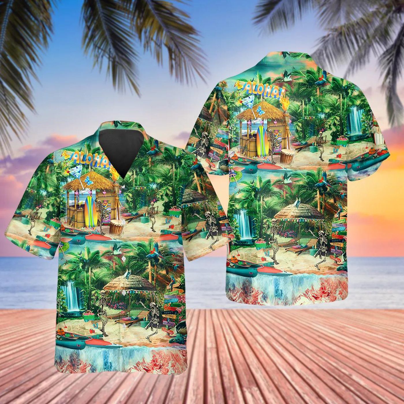 Aloha Skull Village Hawaiian Shirt Skull & Viking 3D Clothing For Men Women Aloha Skull Village Hawaiian Shirt Skull & Viking 3D Clothing For Men Women
