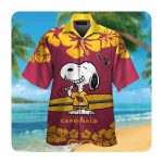Arizona Cardinals And Snoopy Short Sleeve Button Up Tropical Aloha 3D Button Hawaiian Shirt Gift for Men Dad Fathers For Mens Womens