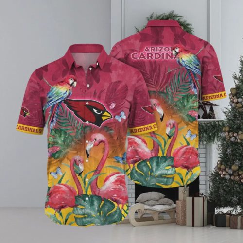 Arizona Cardinals NFL Flamingo And Flower Aloha Hawaiian Shirt Gift for Men and Women