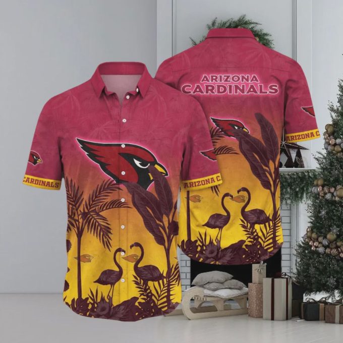 Arizona Cardinals NFL Flamingo And Flower Funny Hawaiian Shirt Gift for Men and Women