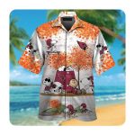 Arizona Cardinals Snoopy Autumn 3D Button Hawaiian Shirt Gift for Men Dad Fathers Tropical Aloha, Gift For NFL Fans