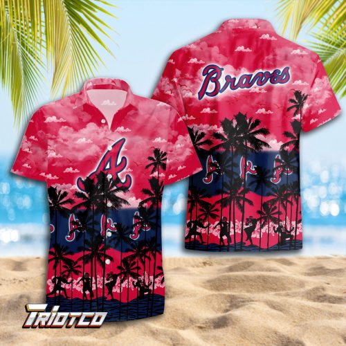 Atlanta Braves 3D Button Hawaiian Shirt - Perfect Gift for Men Dad and Father - Trending Summer Style
