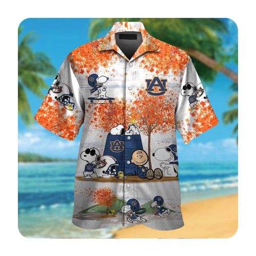 Auburn Tigers Snoopy Autumn Hawaii Shirt Summer Button Up Shirt For Men Women